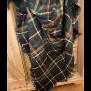 Plaid blanket scarf